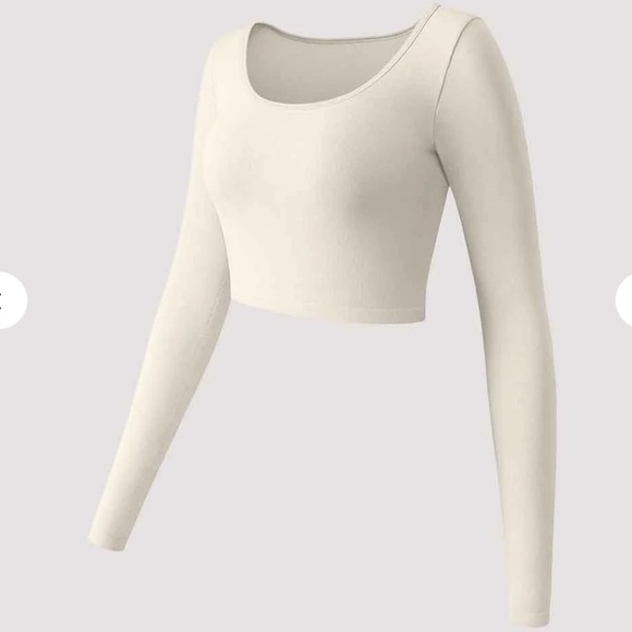 OQQ SET of 3 Long sleeve round neck crop top - Picture 2 of 7